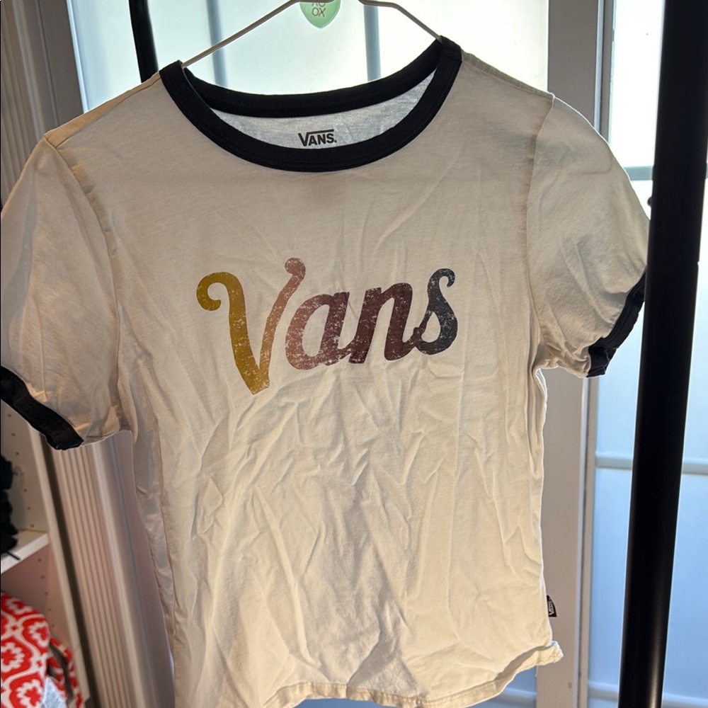 Vans White and Black Ringer Tee Short Sleeve